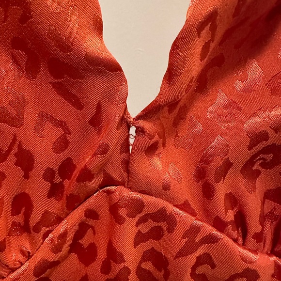 Flounce London minimal satin maxi dress in rust - Picture 4 of 5